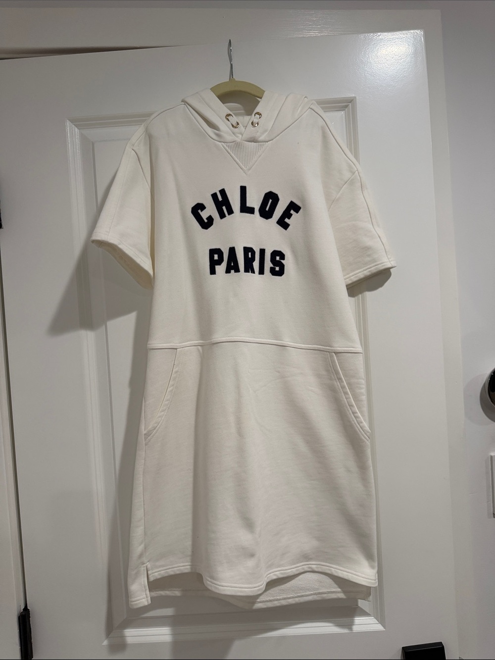 Kids Chloe Cream Short-Sleeve Hoodie Dress